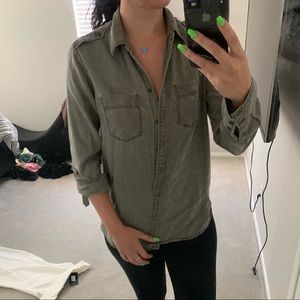 GREEN EXPRESS BOYFRIEND BUTTON DOWN